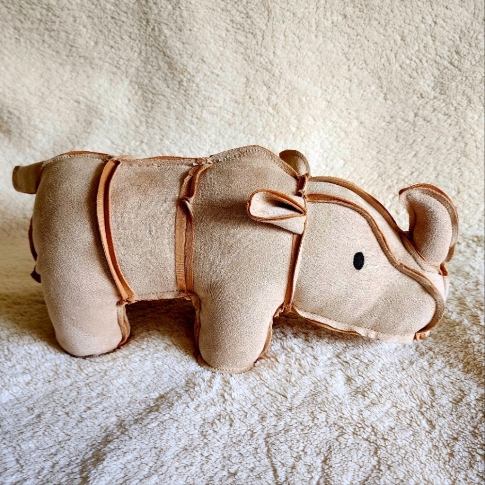 Leather Rhino Plush Toy 12” Weighted Feet Stuffed animal Way To Celebrate NWT